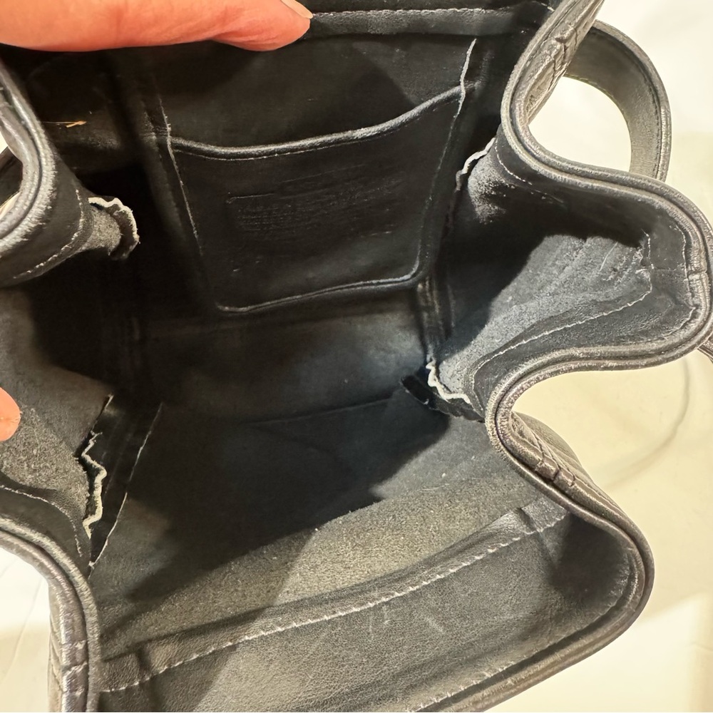 Vintage Coach Soho 4156 Black Leather Belted Bucket Bag - Picture 4 of 8